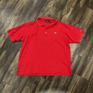Masters Collection Shirt Size XL Red Short Sleeve Polo Golf Two Ply Pima Cotton
